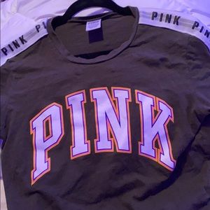 Pink Dark Green Short Sleeve Shirt